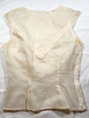 Vintage 1950s Sheer Cream Sailor Collar Blouse
